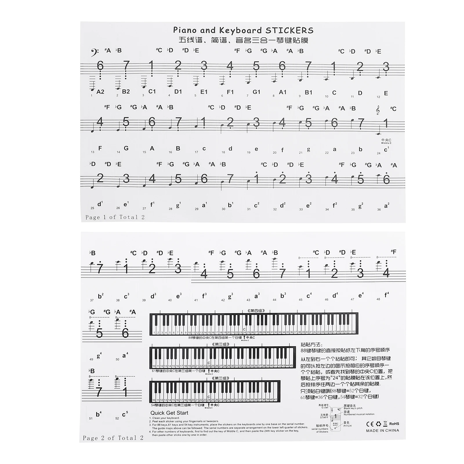 2 Sheets Black Letter Labels for Electronic Keyboard Piano Decals Beginner Stickers PVC Anti Sweat Wear Resistant No Adhesive
2 Sheets Black Letter Labels for Electronic Keyboard Piano Decals Beginner Stickers PVC Anti Sweat Wear Resistant No Adhesive