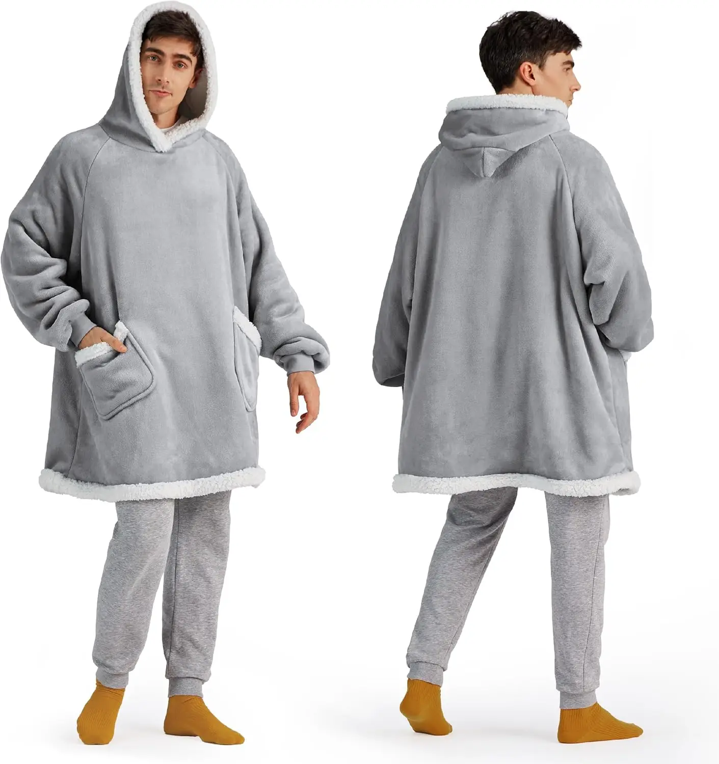 Oversize Grey Sherpa Sweatshirt Blanket Hoodie Wearable Cozy Gift for Mom Birthday Present for Women Kids Teens
Oversize Grey Sherpa Sweatshirt Blanket Hoodie Wearable Cozy Gift for Mom Birthday Present for Women Kids Teens