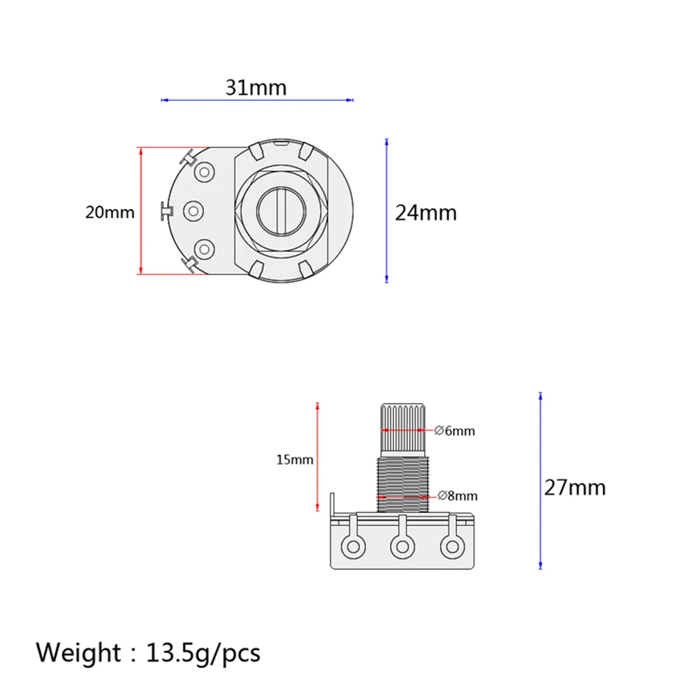 Guitar Volume and Tone Control Knob Potentiometer Amp Number B500k Solder Lugs Shaft
Guitar Volume and Tone Control Knob Potentiometer Amp Number B500k Solder Lugs Shaft