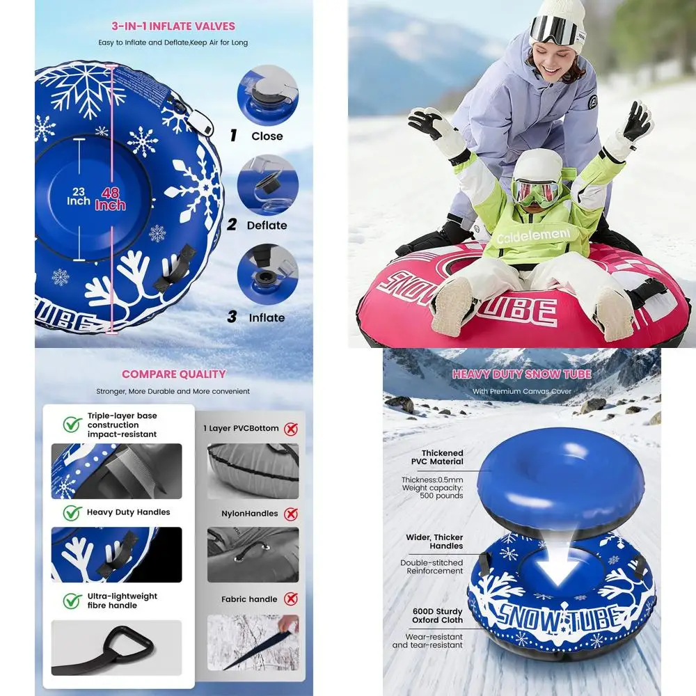 Прочные надувные сани для снега с холщовым покрытием и мягкими ручками для всех возрастов — идеальная зимняя забавная игрушка
Прочные надувные сани для снега с холщовым покрытием и мягкими ручками для всех возрастов — идеальная зимняя забавная игрушка