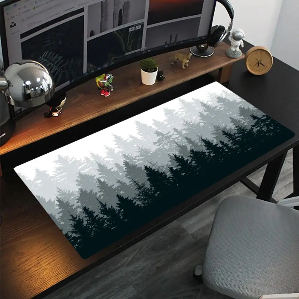 Большой коврик для мыши Forest, офисный коврик, резиновый противоскользящий коврик для мыши в стиле ретро, настольный коврик, аксессуары для ПК, настольные аксессуары.