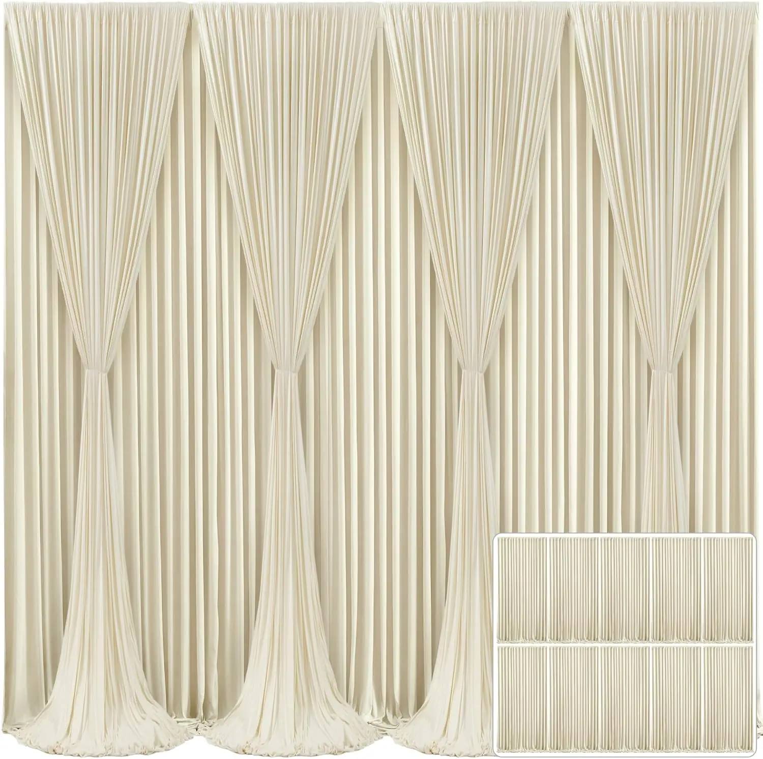 10 Panels Beige Backdrop Curtain for Wedding Parties Wrinkle Free Beige Photo Curtains Backdrop Drapes Fabric Decoration
10 Panels Beige Backdrop Curtain for Wedding Parties Wrinkle Free Beige Photo Curtains Backdrop Drapes Fabric Decoration