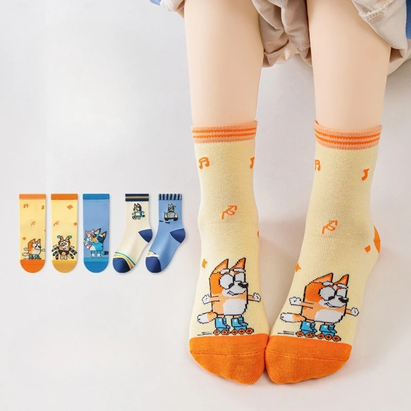 Hot New 5pcs Blueys Bingo Fashion Cute Socks Anime Characters Men and Women Outdoor Cycling Comfortable Socks Birthday Gifts
Hot New 5pcs Blueys Bingo Fashion Cute Socks Anime Characters Men and Women Outdoor Cycling Comfortable Socks Birthday Gifts