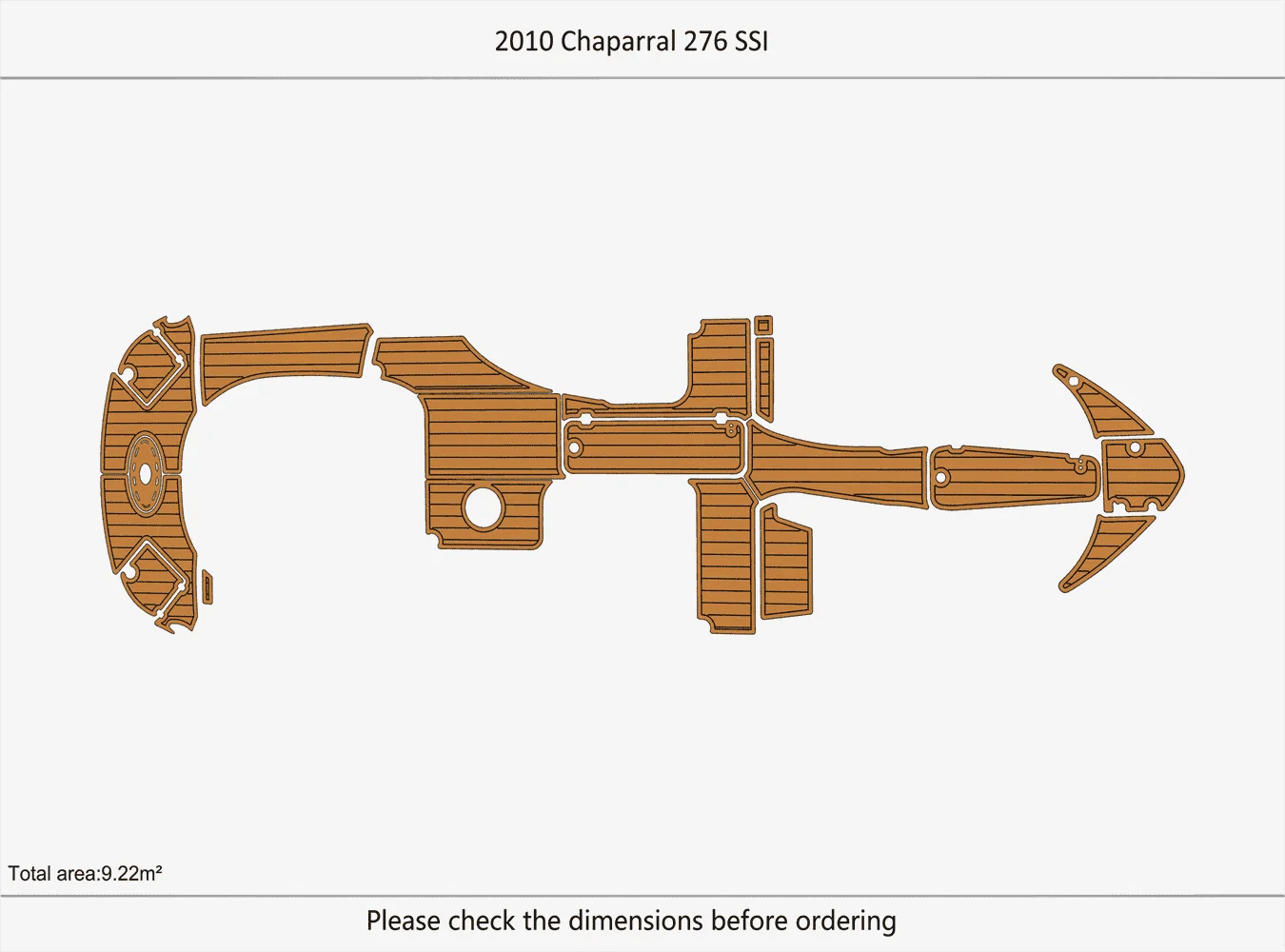 2010 Chaparral 276 SSI Cockpit & Swim Platform 1/4 дюйма, 6 мм, напольная палуба из тикового дерева EVA
2010 Chaparral 276 SSI Cockpit & Swim Platform 1/4 дюйма, 6 мм, напольная палуба из тикового дерева EVA