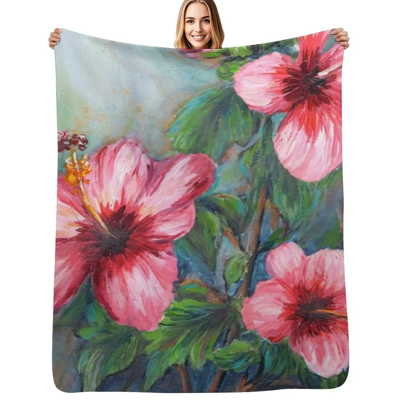 Pink Hibiscus Throw Blanket Year Round Soft Comfortable Blanket for Home
Pink Hibiscus Throw Blanket Year Round Soft Comfortable Blanket for Home