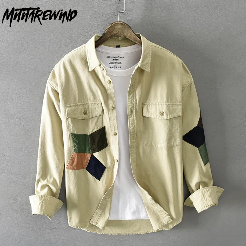 Autumn Long Sleeve Cargo Shirt Men Streetwear Fashion Tops Personality Patchwork Design Shirt Pure Cotton Causal Loose Shirts
Autumn Long Sleeve Cargo Shirt Men Streetwear Fashion Tops Personality Patchwork Design Shirt Pure Cotton Causal Loose Shirts