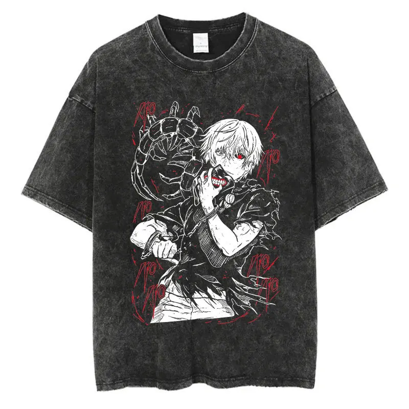Anime Tokyo Ghoul T Shirt Manga Kaneki Ken Vintage Washed T-shirts Men's Clothing Cotton Casual Oversized Short Sleeve T-shirts
Anime Tokyo Ghoul T Shirt Manga Kaneki Ken Vintage Washed T-shirts Men's Clothing Cotton Casual Oversized Short Sleeve T-shirts