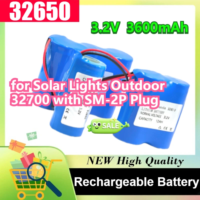 32650 LiFePO4 Battery 3.2V High Capacity Lithium Iron Phosphate Battery Pack for Solar Lights Outdoor 32700 with SM-2P Plug
32650 LiFePO4 Battery 3.2V High Capacity Lithium Iron Phosphate Battery Pack for Solar Lights Outdoor 32700 with SM-2P Plug