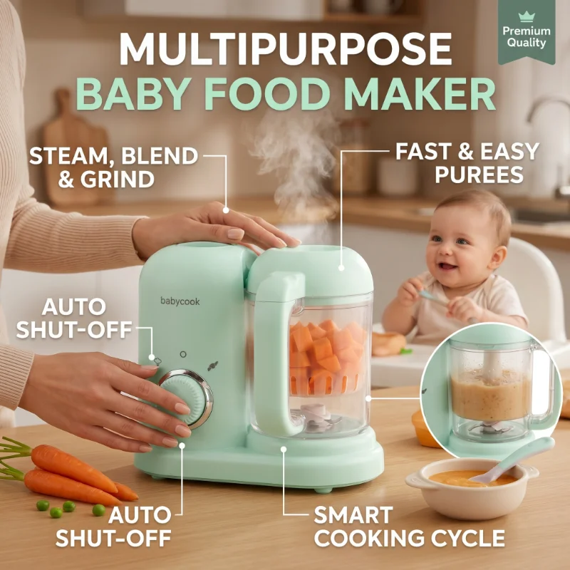 Multi-Function High Precision Baby Food Grinder Small Automatic 4 in 1 Steamer Cooker Blender Baby Food Grinder Machine Blender
Multi-Function High Precision Baby Food Grinder Small Automatic 4 in 1 Steamer Cooker Blender Baby Food Grinder Machine Blender
