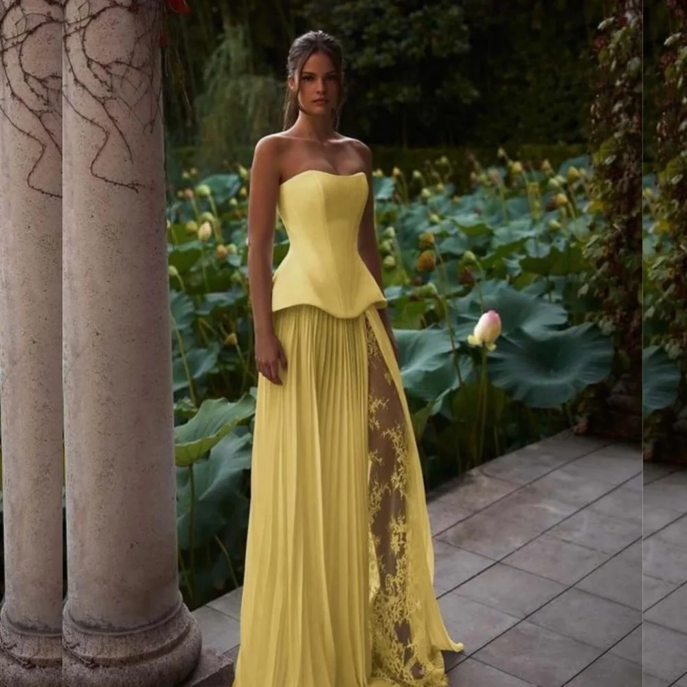 Customized Jersey Pleat Lace Strapless A-line Long Dresses Bespoke Occasion Prom Party Elegant Evening Wedding High Quality
Customized Jersey Pleat Lace Strapless A-line Long Dresses Bespoke Occasion Prom Party Elegant Evening Wedding High Quality