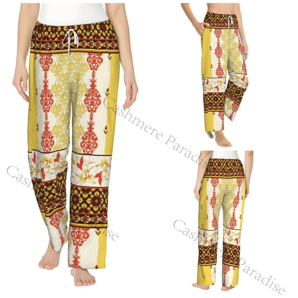 Golden Baroque Flowers Cozy Flannel Pajama Pants for Women Sleep Bottoms Home Loungewear
Golden Baroque Flowers Cozy Flannel Pajama Pants for Women Sleep Bottoms Home Loungewear