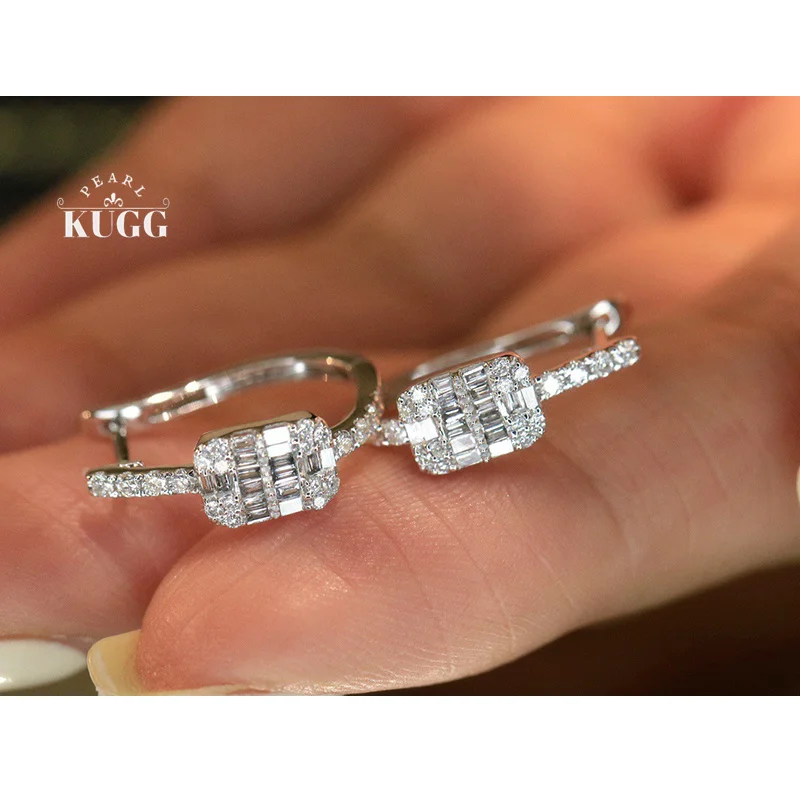 KUGG 100% 18K White Gold Earrings Fashion Geometric Shape 0.50carat Real Natural Diamond Hoop Earrings for Women Fine Jewelry
KUGG 100% 18K White Gold Earrings Fashion Geometric Shape 0.50carat Real Natural Diamond Hoop Earrings for Women Fine Jewelry