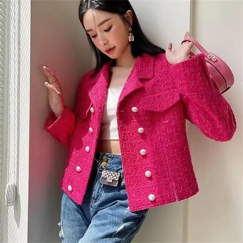 Spring Autumn New Fashion Blazers Women Jacket Double breasted Tweed Suit Small Fragrance Coat Slim temperament Blazer Female
Spring Autumn New Fashion Blazers Women Jacket Double breasted Tweed Suit Small Fragrance Coat Slim temperament Blazer Female