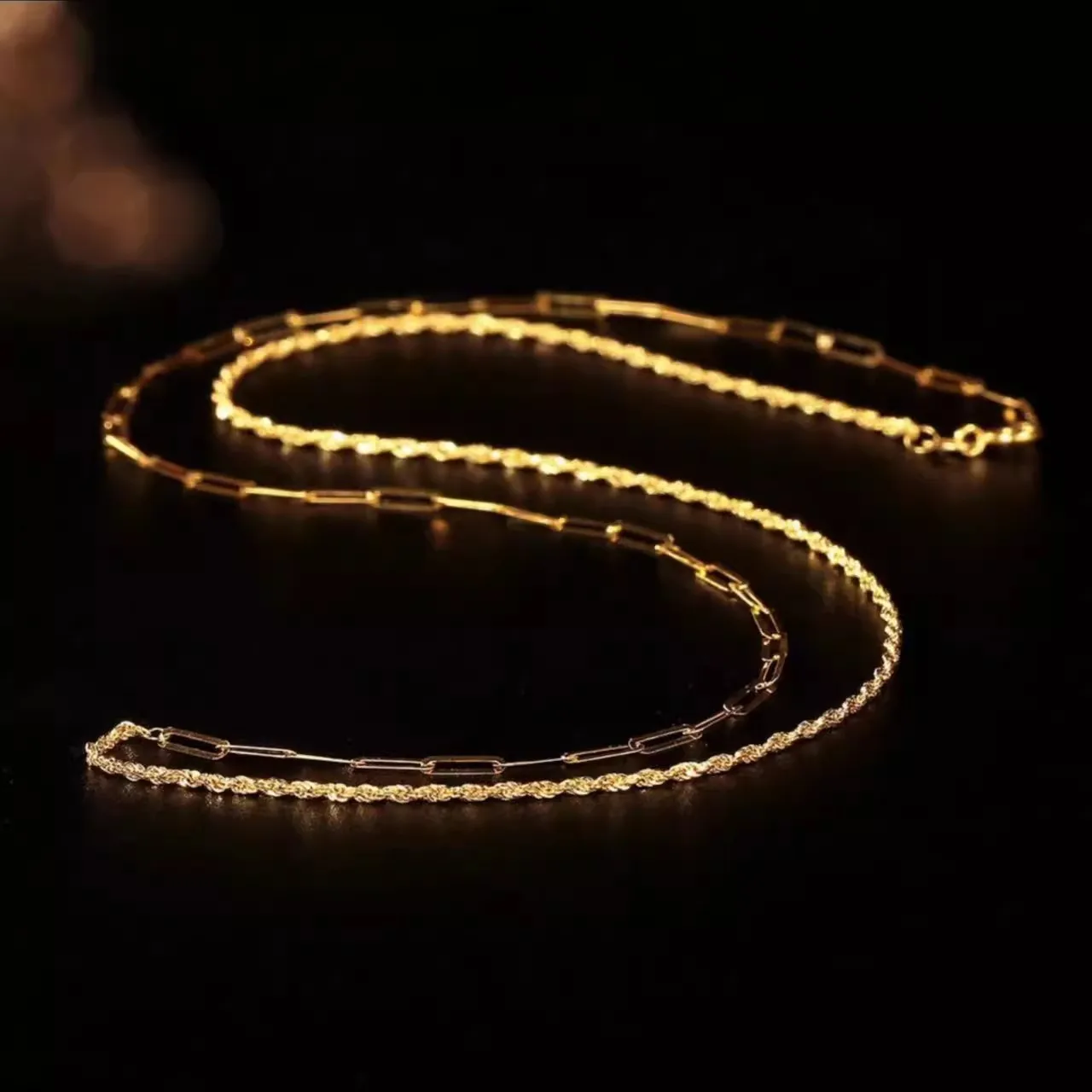 LABB Real 18K Gold Necklace Au750 Gold Hemp Rope Geometric AB Chain Fresh and Versatile Fashion Women's Boutique Jewelry Gift
LABB Real 18K Gold Necklace Au750 Gold Hemp Rope Geometric AB Chain Fresh and Versatile Fashion Women's Boutique Jewelry Gift