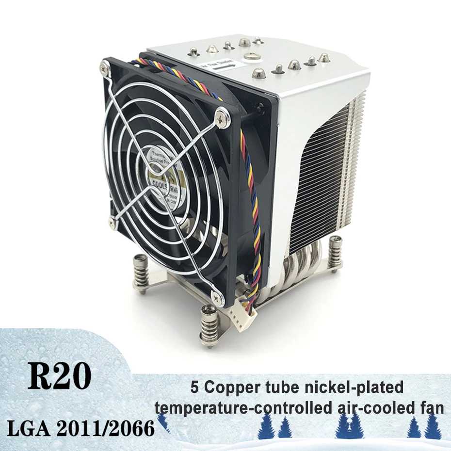COOLSERVER 4U R20 CPU Server Cooler 5 Heatpipe Desktop Computer Case Radiator Mute Air Cooling Fan For Intel LGA2011 2066
COOLSERVER 4U R20 CPU Server Cooler 5 Heatpipe Desktop Computer Case Radiator Mute Air Cooling Fan For Intel LGA2011 2066