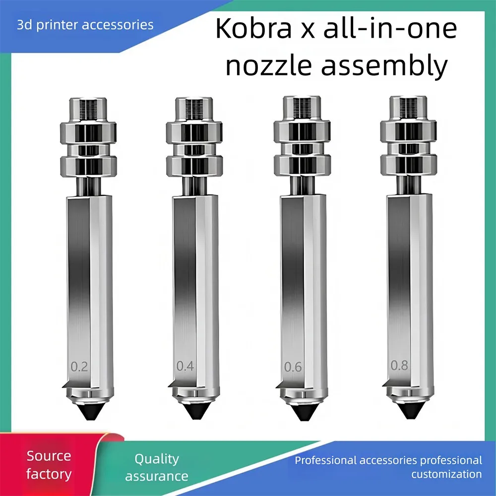 Kobra X 0.25+0.4mm+0.6+0.8 Hotend Nozzles 3D Printer Assembled Extruder Kits- for Anycubic Kobra X
Kobra X 0.25+0.4mm+0.6+0.8 Hotend Nozzles 3D Printer Assembled Extruder Kits- for Anycubic Kobra X