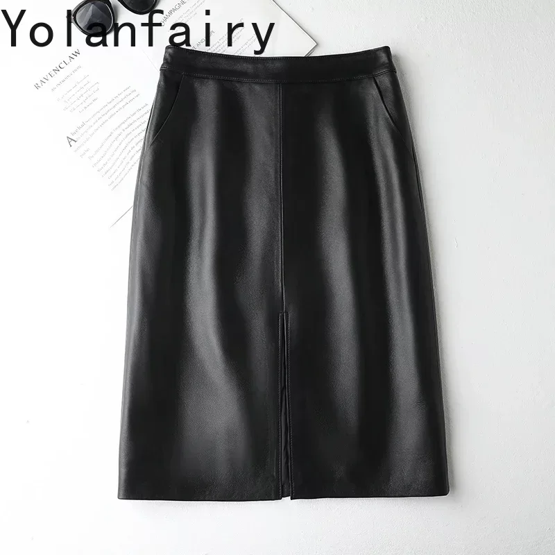 Genuine Sheepskin Leather Skirt Korean Style High Waist Black Skirt OL Real Leather Women Skirts Split Wrap Skirt Streetwear SGG
Genuine Sheepskin Leather Skirt Korean Style High Waist Black Skirt OL Real Leather Women Skirts Split Wrap Skirt Streetwear SGG