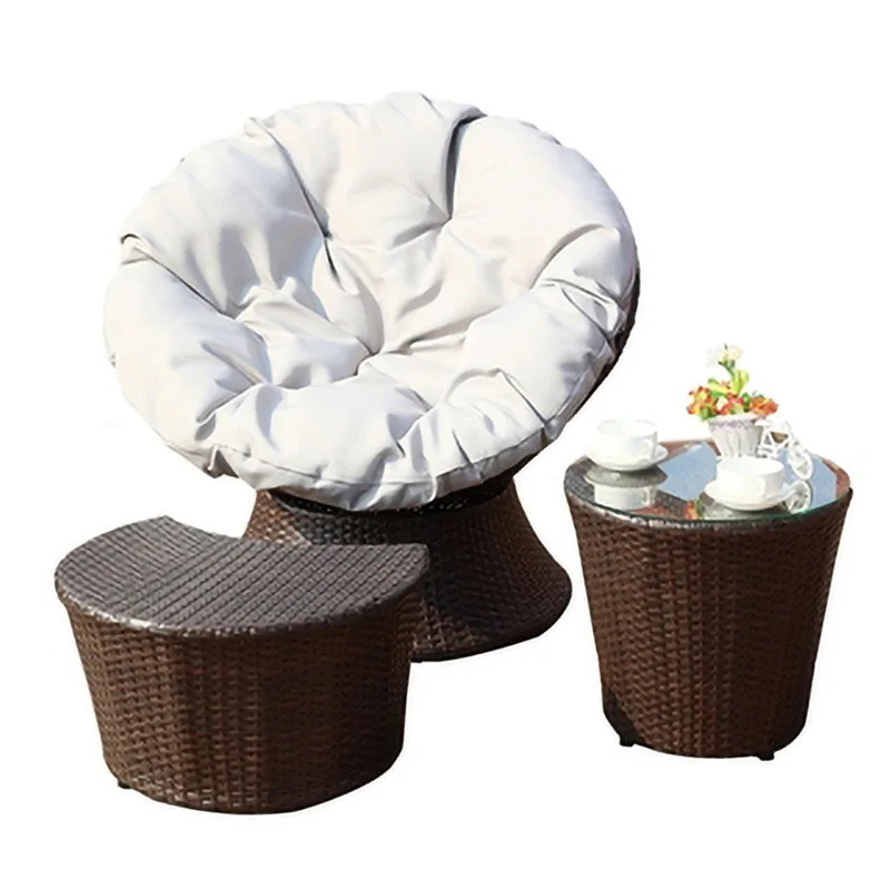 #Modern Outdoor Wicker Saucer Chair Set Dark Brown Rattan Light Gray Thick Cushion Ottoman Round Glass Side Table
#Modern Outdoor Wicker Saucer Chair Set Dark Brown Rattan Light Gray Thick Cushion Ottoman Round Glass Side Table