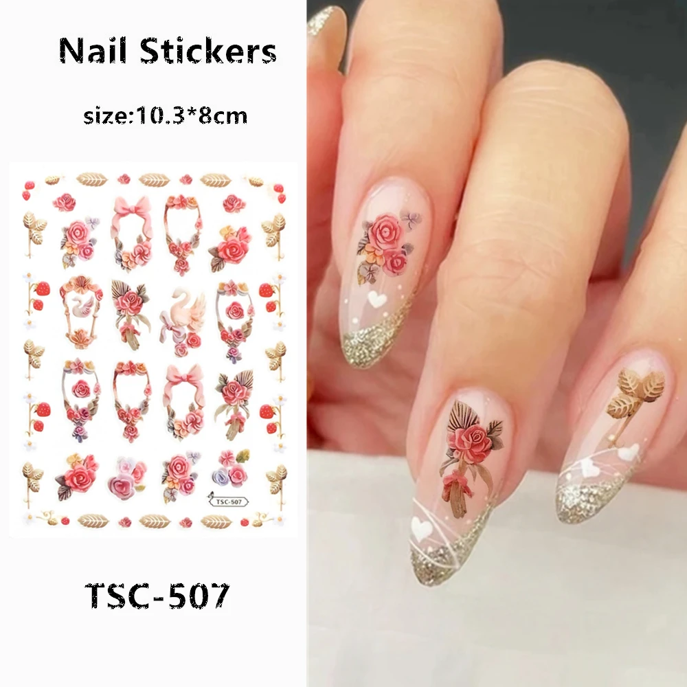 TSC-501 broider flower Nail sticker3D Back glue Self-adhesive Nail art Nail sticker decoration tool Sliders For Nail Decals
TSC-501 broider flower Nail sticker3D Back glue Self-adhesive Nail art Nail sticker decoration tool Sliders For Nail Decals