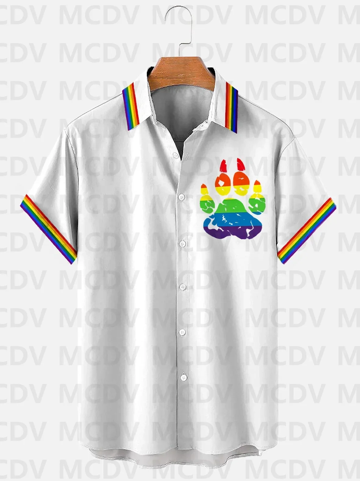 LGBT Gay Rainbow Palm Leaves Art Print Casual Men's Vacation Beach Hawaiian Shirts
LGBT Gay Rainbow Palm Leaves Art Print Casual Men's Vacation Beach Hawaiian Shirts