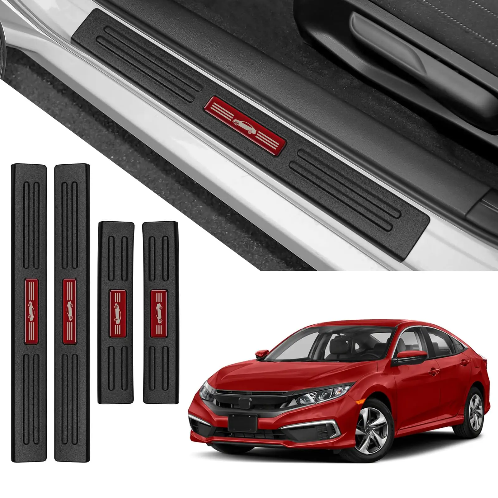 ABS Door Sill Protectors For Rogue 2021-2026 – Front And Rear Kick Plates With Decorative Emblem, Scratch Resistant
ABS Door Sill Protectors For Rogue 2021-2026 – Front And Rear Kick Plates With Decorative Emblem, Scratch Resistant