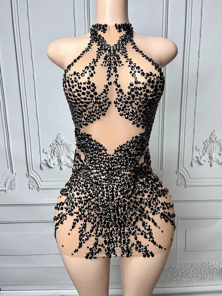 Hot Stamping Sexy Mesh Hanging Neck Dress 2025 New Fashion Custom Full Diamond Temperament Exquisite Women's Clothing
Hot Stamping Sexy Mesh Hanging Neck Dress 2025 New Fashion Custom Full Diamond Temperament Exquisite Women's Clothing