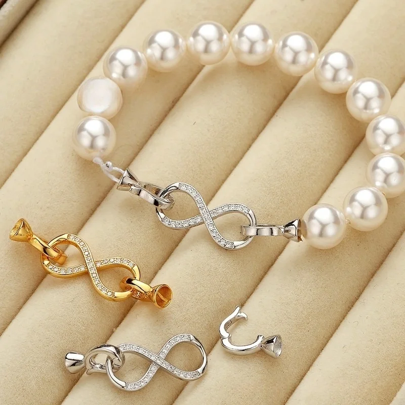 DIY Jewelry Making Connector 18K Gold Inlaid Zircon 8-shaped Pearl Buckle Fastener Handmade Necklace Bracelet Making Accessories
DIY Jewelry Making Connector 18K Gold Inlaid Zircon 8-shaped Pearl Buckle Fastener Handmade Necklace Bracelet Making Accessories