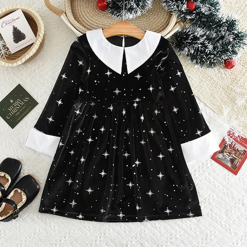 2025Autumn Winter Girls Long Sleeve Velvet Powder Star Point Lapel Dress Printed Princess Dress Dress In Stock
2025Autumn Winter Girls Long Sleeve Velvet Powder Star Point Lapel Dress Printed Princess Dress Dress In Stock