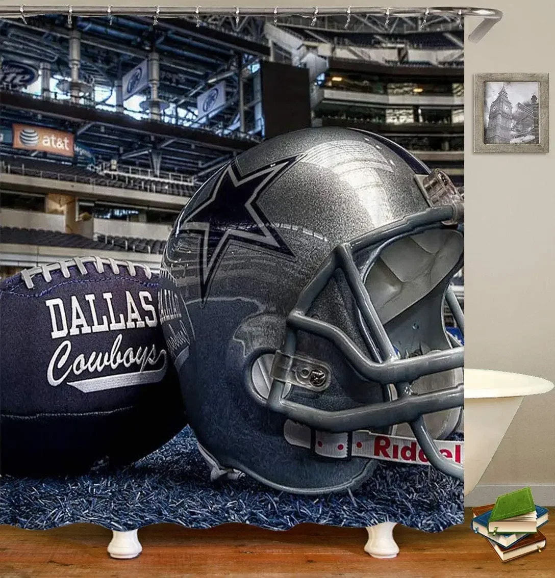 Занавеска для душа Football Cowboys, водонепроницаемая тканевая занавеска для ванны, синяя занавеска для душа Texas Star Dallas, декор для ванной комнаты
Занавеска для душа Football Cowboys, водонепроницаемая тканевая занавеска для ванны, синяя занавеска для душа Texas Star Dallas, декор для ванной комнаты