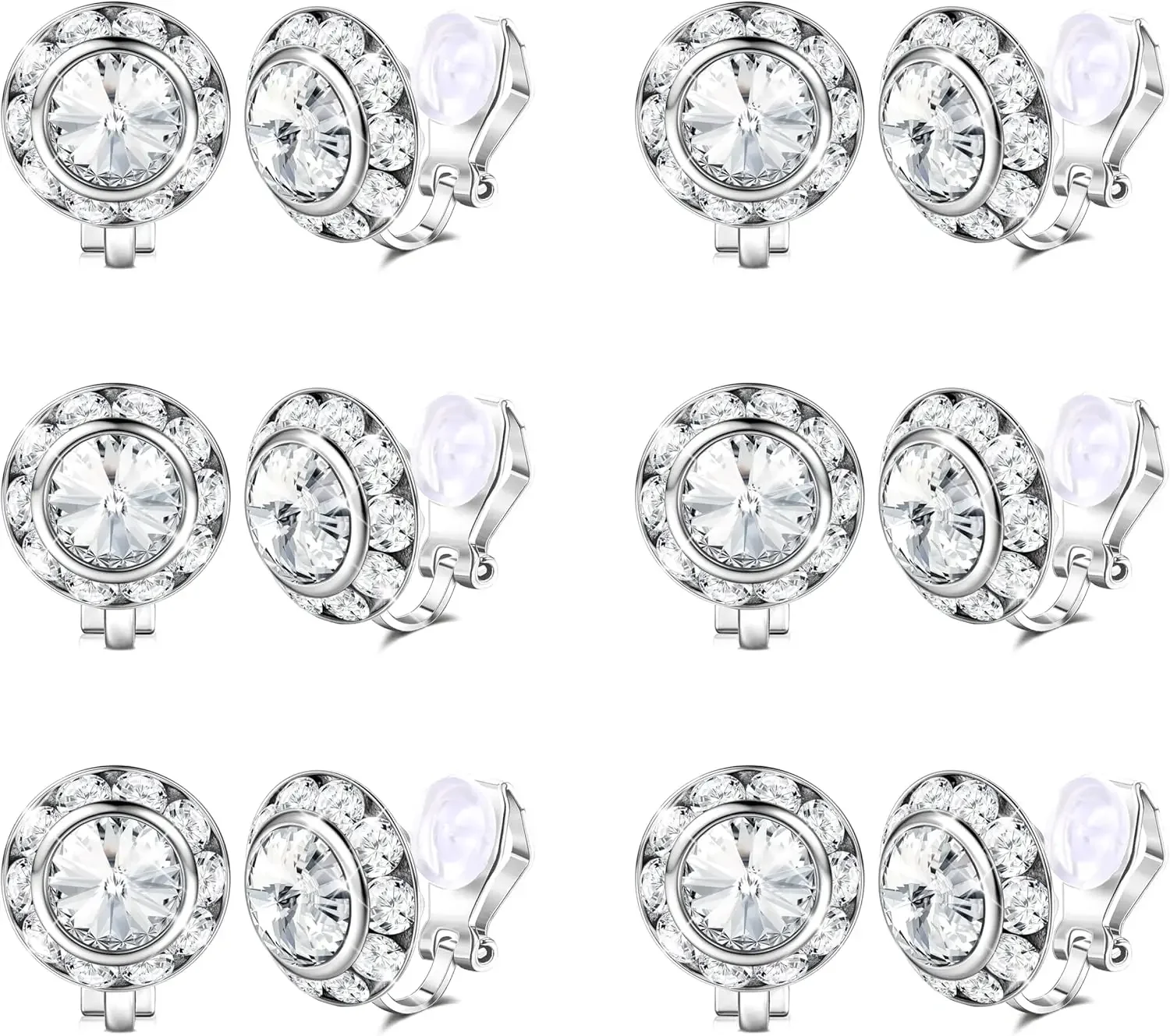 Halo Earrings with Rhinestones, Round Acrylic Crystal Jewelry for Women, Elegant Party & Stage Wear
Halo Earrings with Rhinestones, Round Acrylic Crystal Jewelry for Women, Elegant Party & Stage Wear
