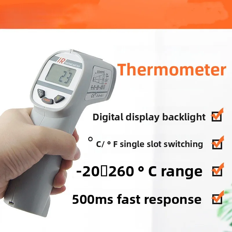 Handheld Thermometer (-20 ℃~ + 260 ℃) AZ8888 Infrared Thermometer, Non-contact Type
Handheld Thermometer (-20 ℃~ + 260 ℃) AZ8888 Infrared Thermometer, Non-contact Type
