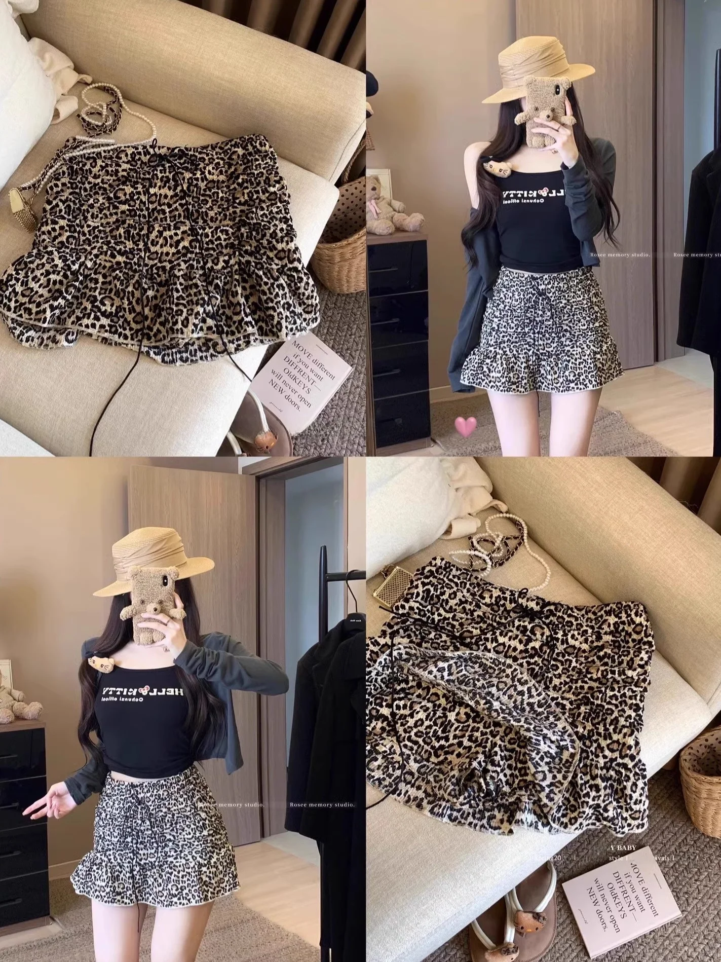 High Waist Half Body Skirt with Lace Design And Belt Leopard Print Women's Summer Slimming Anti Exposure A-Line Short Skirt
High Waist Half Body Skirt with Lace Design And Belt Leopard Print Women's Summer Slimming Anti Exposure A-Line Short Skirt