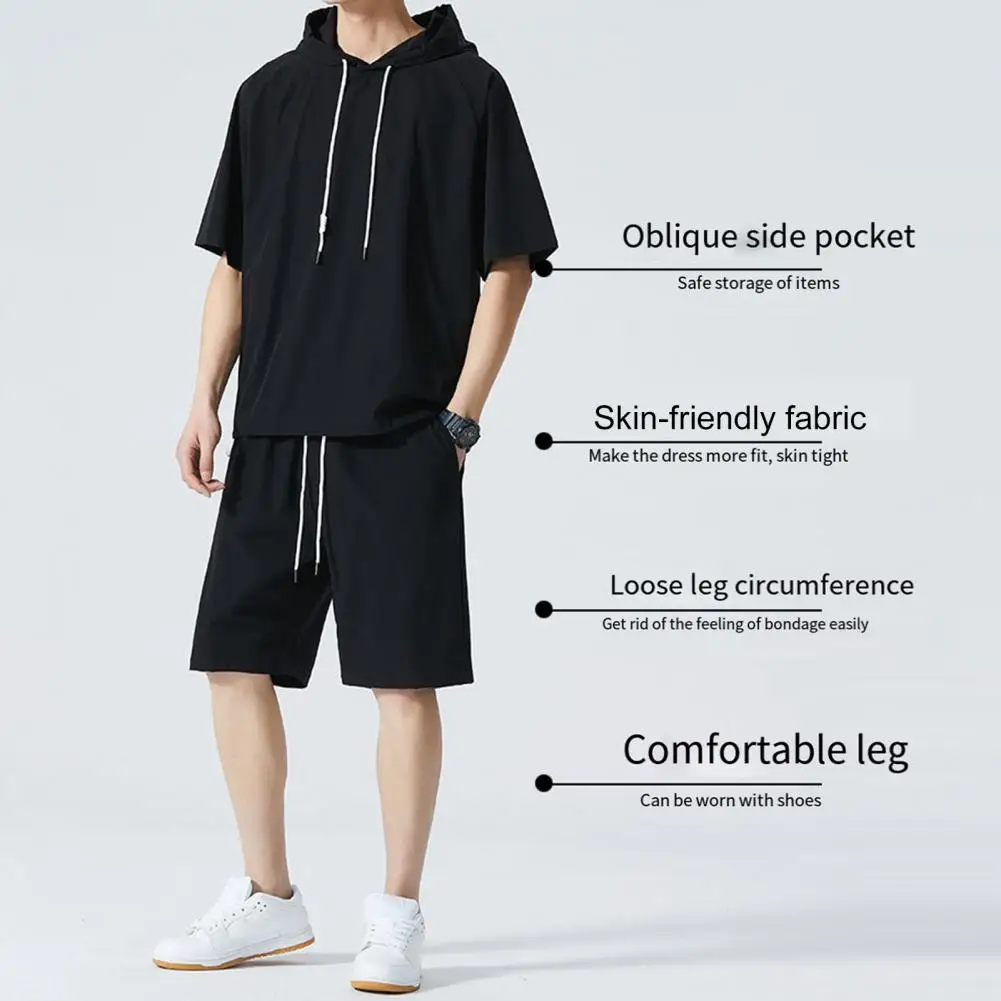 Мужская спортивная одежда, мужской спортивный костюм, Мужская футболка с коротким рукавом с капюшоном и шорты с эластичным поясом, однотонная спортивная одежда
Мужская спортивная одежда, мужской спортивный костюм, Мужская футболка с коротким рукавом с капюшоном и шорты с эластичным поясом, однотонная спортивная одежда