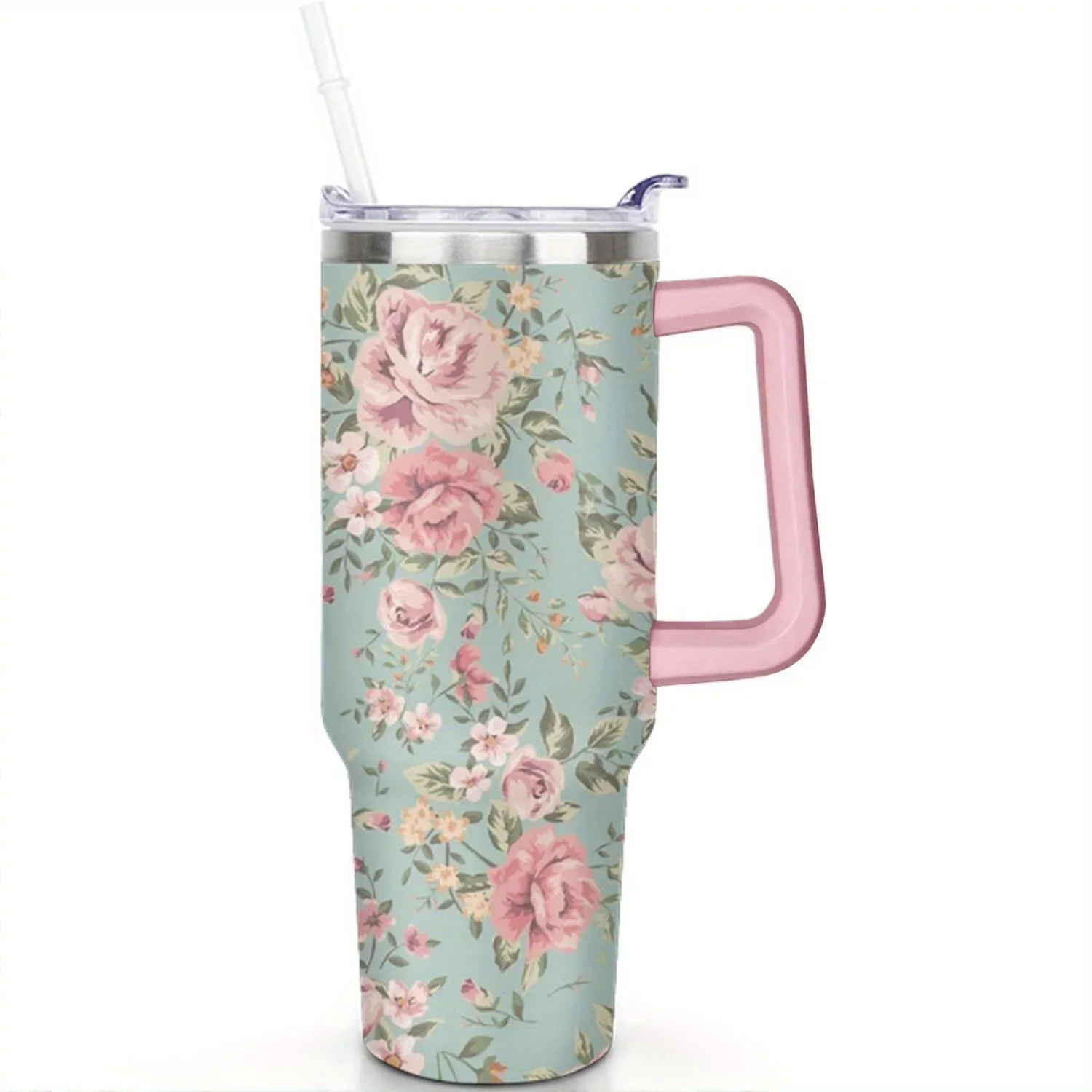 DDHOME 40oz Double Wall Vacuum Insulated Tumbler with Handle - Leak-Proof Travel Mug, Elegant Floral Rose Cup with Screw Lid & Silicone
DDHOME 40oz Double Wall Vacuum Insulated Tumbler with Handle - Leak-Proof Travel Mug, Elegant Floral Rose Cup with Screw Lid & Silicone