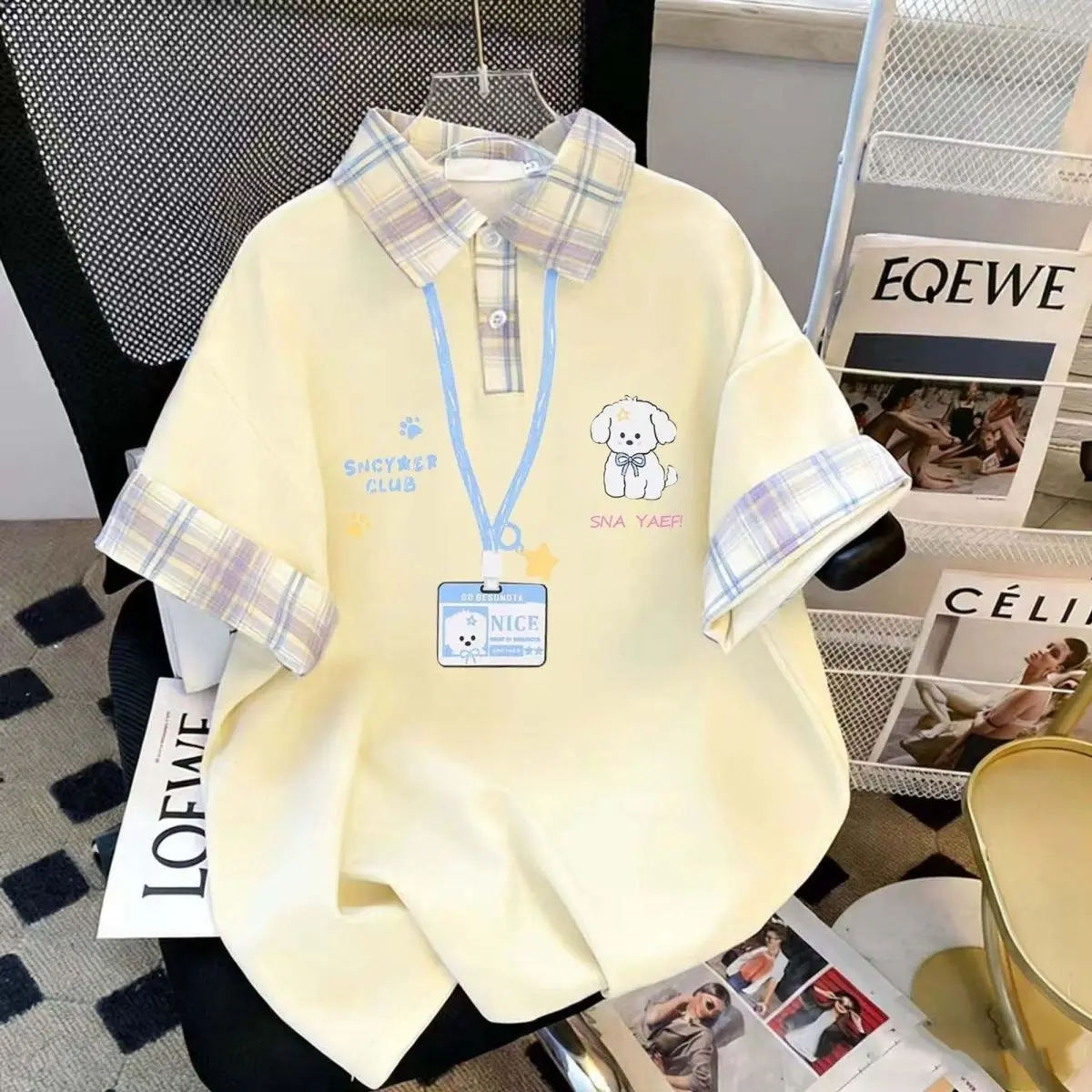 2026 New Plaid Patchwork Polo-Neck T-Shirts Femme Cartoon Printing Loose All-match Short Sleeve Top Tee Women Clothing Top Tee
2026 New Plaid Patchwork Polo-Neck T-Shirts Femme Cartoon Printing Loose All-match Short Sleeve Top Tee Women Clothing Top Tee
