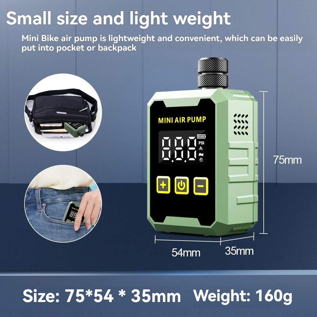 Mini Electric Bike Inflator for Road Bicycle
Mini Electric Bike Inflator for Road Bicycle