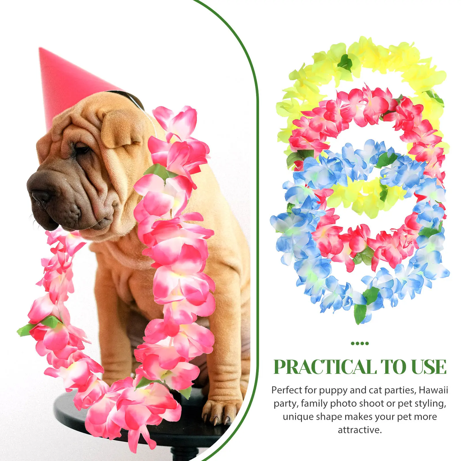 3pcs Pet Flower Garland Hawaiian Leis For Cats Dogs Party Decor Artificial Flowers Loop Festival Photo Shoot Accessory
3pcs Pet Flower Garland Hawaiian Leis For Cats Dogs Party Decor Artificial Flowers Loop Festival Photo Shoot Accessory
