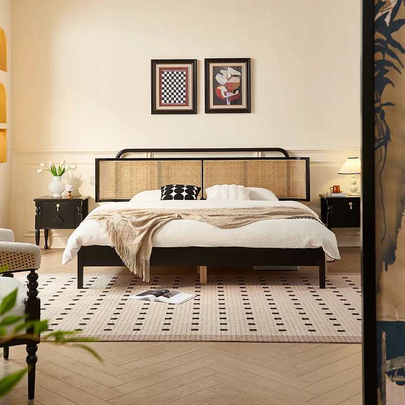 Customizable rattan solid wood bed Modern simple ash wood 1.5 meters 1.8 double bed Nordic large bedroom double bed B & B
Customizable rattan solid wood bed Modern simple ash wood 1.5 meters 1.8 double bed Nordic large bedroom double bed B & B
