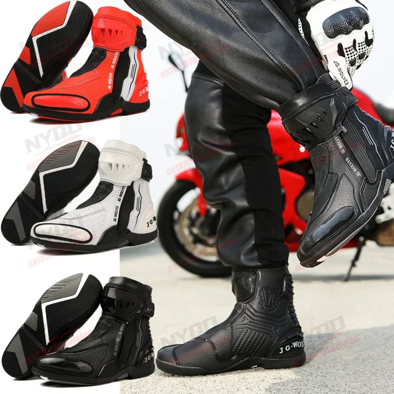 Motorcycle Riding Boots Mens All Season Breathable Anti Slip TPU Protective High Outdoor Racing Motorcycle Shoes Rubber Sole
Motorcycle Riding Boots Mens All Season Breathable Anti Slip TPU Protective High Outdoor Racing Motorcycle Shoes Rubber Sole