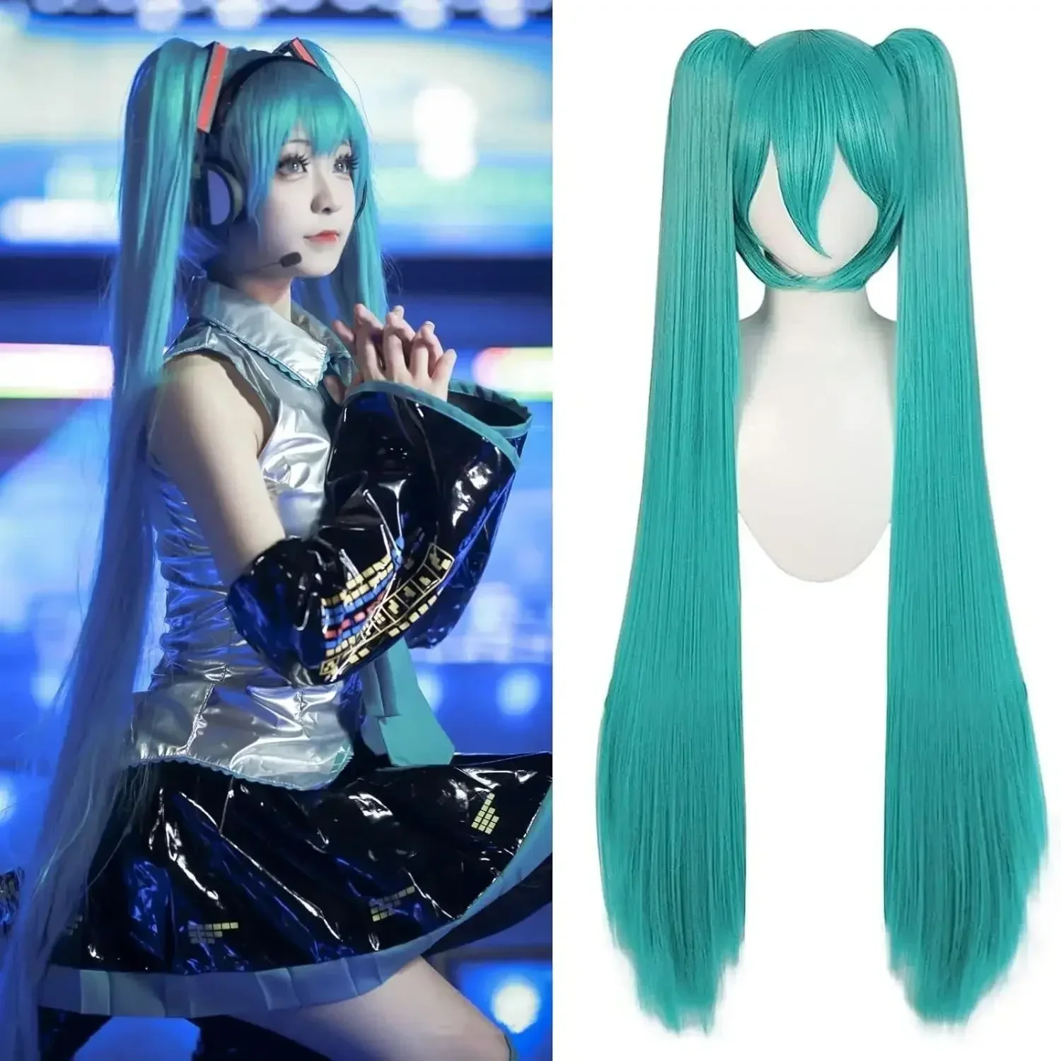 Synthetic Green Mi-ku Inspired Long Cosplay Wig with Bangs Twin Ponytails Lolita Costume Anime Party Fiber Hair for Women
Synthetic Green Mi-ku Inspired Long Cosplay Wig with Bangs Twin Ponytails Lolita Costume Anime Party Fiber Hair for Women