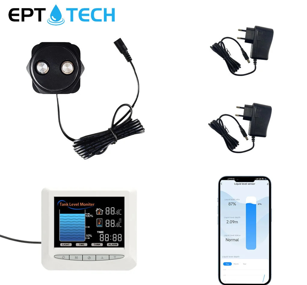 EPTTECH TLC2502-WL Non Contact LCD Display Ultrasonic Liquid Shortage Sensor Wireless Tuya Real-time Tank Lever Indicator Sensor
EPTTECH TLC2502-WL Non Contact LCD Display Ultrasonic Liquid Shortage Sensor Wireless Tuya Real-time Tank Lever Indicator Sensor
