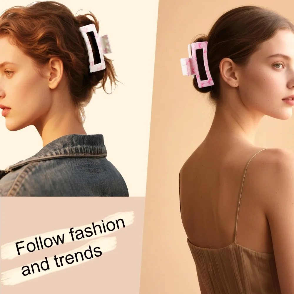 6Pcs Pink Bow Rectangle Claw Clips, Preppy Hair Accessories, Stylish Hair Decor for All Hair Types, Gift for Women Girls
6Pcs Pink Bow Rectangle Claw Clips, Preppy Hair Accessories, Stylish Hair Decor for All Hair Types, Gift for Women Girls