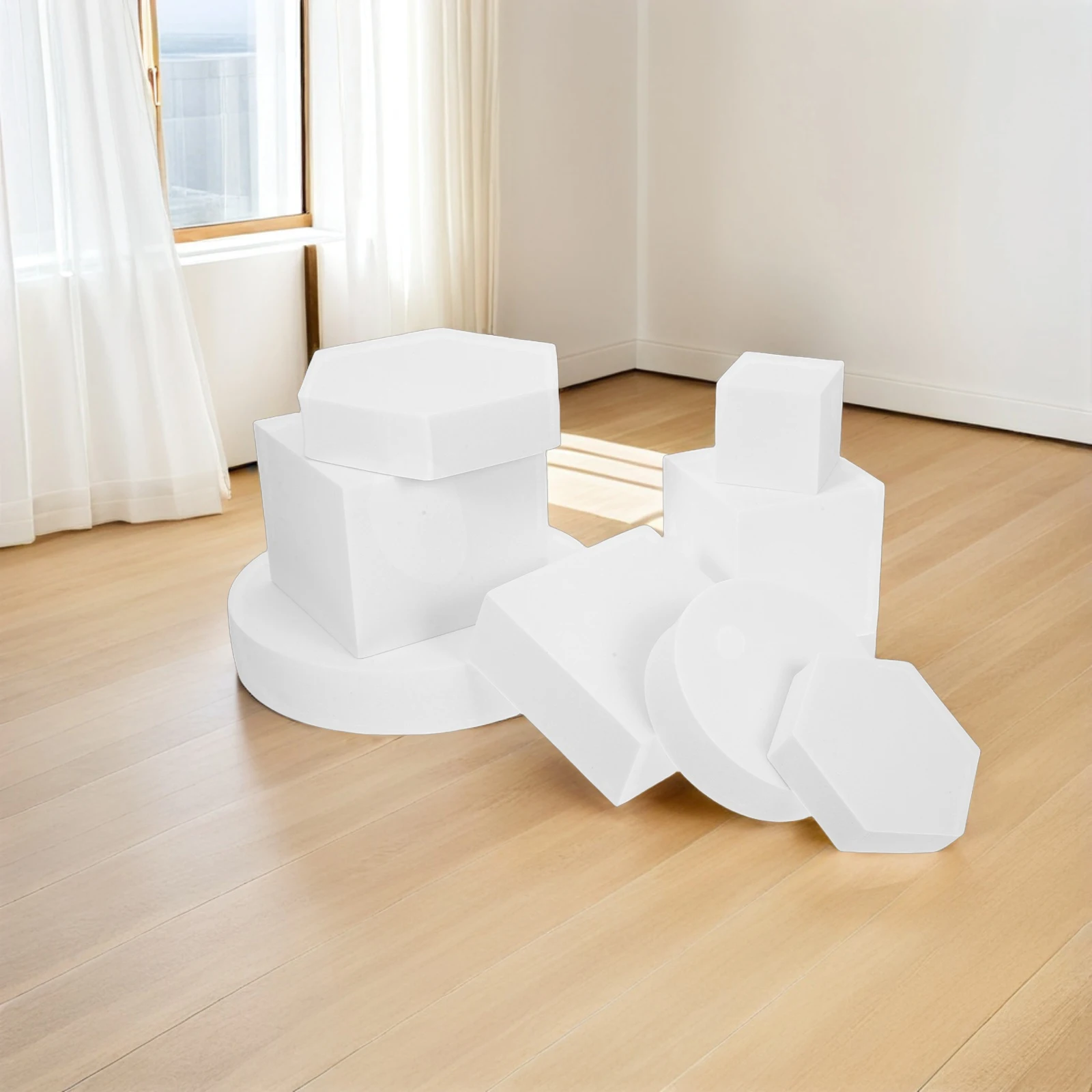 8pcs Geometric Ornament Set White Foam Decorative Blocks Photo Props for Jewelry Cosmetics Makeup Shoot Studio Accessories 
8pcs Geometric Ornament Set White Foam Decorative Blocks Photo Props for Jewelry Cosmetics Makeup Shoot Studio Accessories