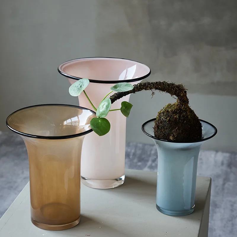 Glass Vase Black Edge Open Hydroponics Terrarium Flower Vase Glass Fruit Bowl Tray Desktop Storage Container Home Decoration 
Glass Vase Black Edge Open Hydroponics Terrarium Flower Vase Glass Fruit Bowl Tray Desktop Storage Container Home Decoration