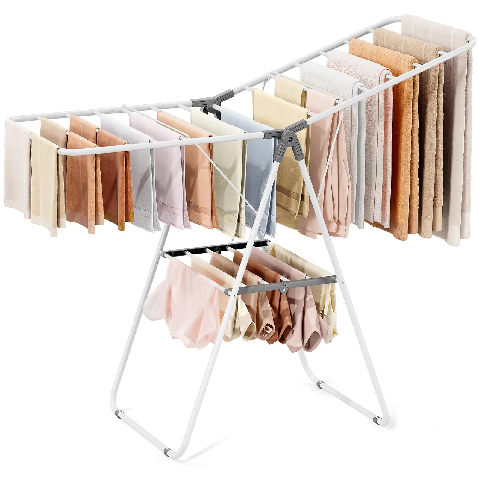Stainless Steel 4-Arm Foldable Laundry Drying Rack, Height Adjustable, Indoor Outdoor Use, No Assembly Required
Stainless Steel 4-Arm Foldable Laundry Drying Rack, Height Adjustable, Indoor Outdoor Use, No Assembly Required