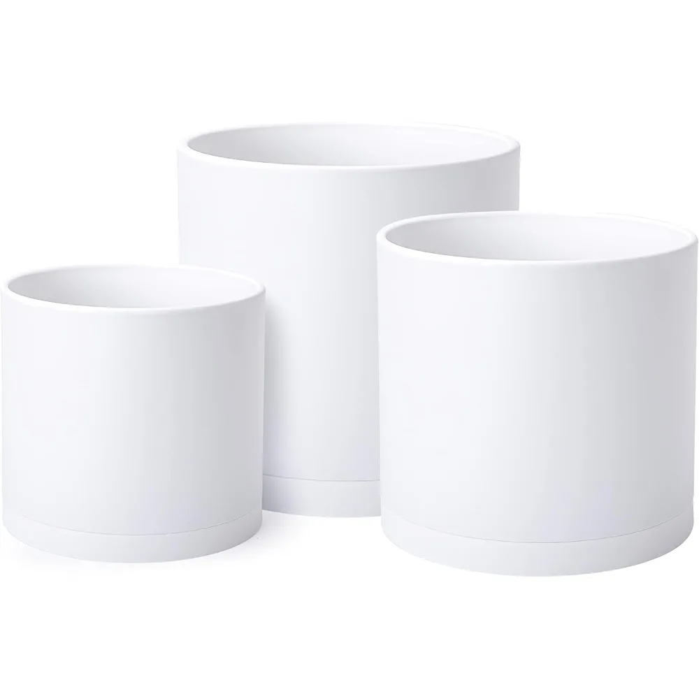 Planters for Plants X-Large Set of 3 Plastic Planter Pots for Plants With Drainage Hole and Seamless Saucers Plant Pot Gardening
Planters for Plants X-Large Set of 3 Plastic Planter Pots for Plants With Drainage Hole and Seamless Saucers Plant Pot Gardening