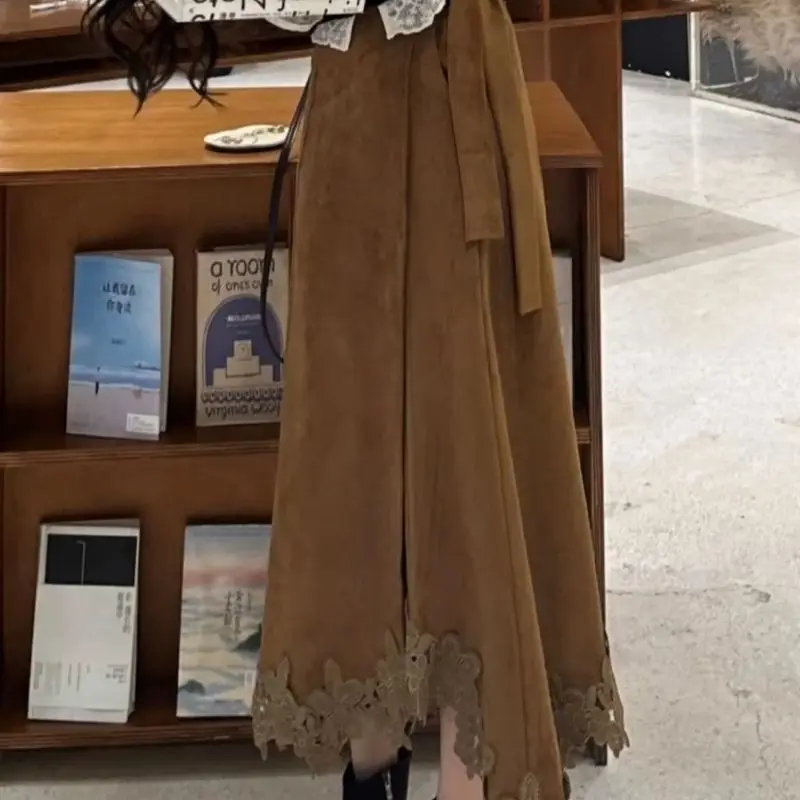 New Autumn Winter Lace Patchwork Skirt Women Fashion Elegant High Waist Lace Up Wrapped Hip Party Skirt Asymmetry Long Jupe
New Autumn Winter Lace Patchwork Skirt Women Fashion Elegant High Waist Lace Up Wrapped Hip Party Skirt Asymmetry Long Jupe