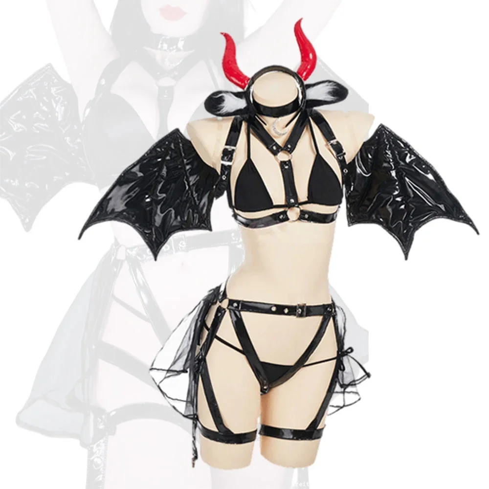 Original Design Demon Cattle Black Leather Bundled Suits Cosplay Costume Woman Lingeries Sexy Cosplay
Original Design Demon Cattle Black Leather Bundled Suits Cosplay Costume Woman Lingeries Sexy Cosplay