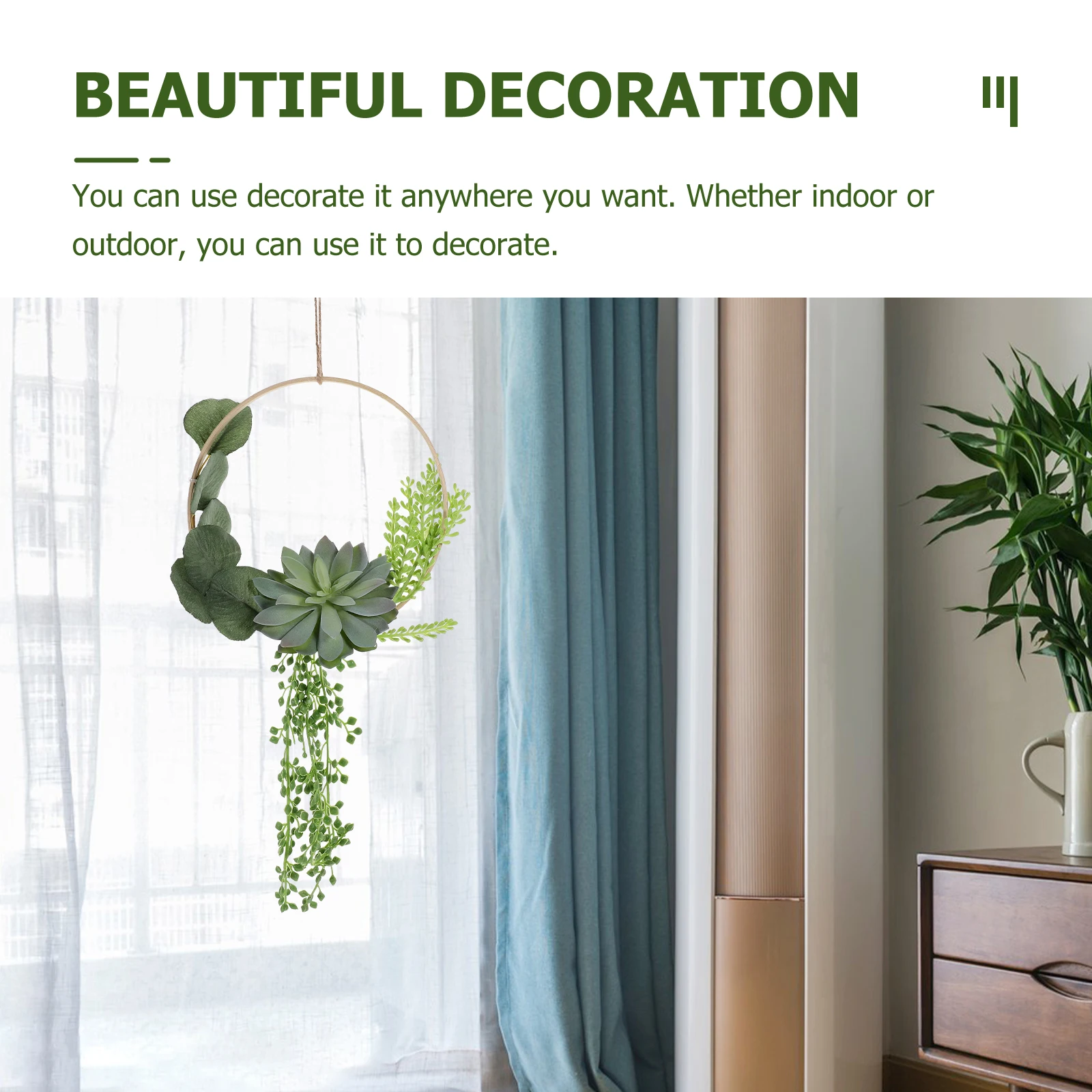 Artificial Succulent Wreath Fake Greenery Wall Decor Hanging Garland Indoor Outdoor Decorative Pendant Realistic Faux
Artificial Succulent Wreath Fake Greenery Wall Decor Hanging Garland Indoor Outdoor Decorative Pendant Realistic Faux