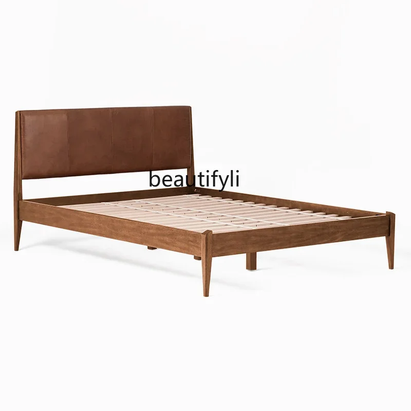 Italian Minimalist Solid Wood Double Bed Small Apartment Home Modern Leather Back Master Bedroom Marriage Bed
Italian Minimalist Solid Wood Double Bed Small Apartment Home Modern Leather Back Master Bedroom Marriage Bed